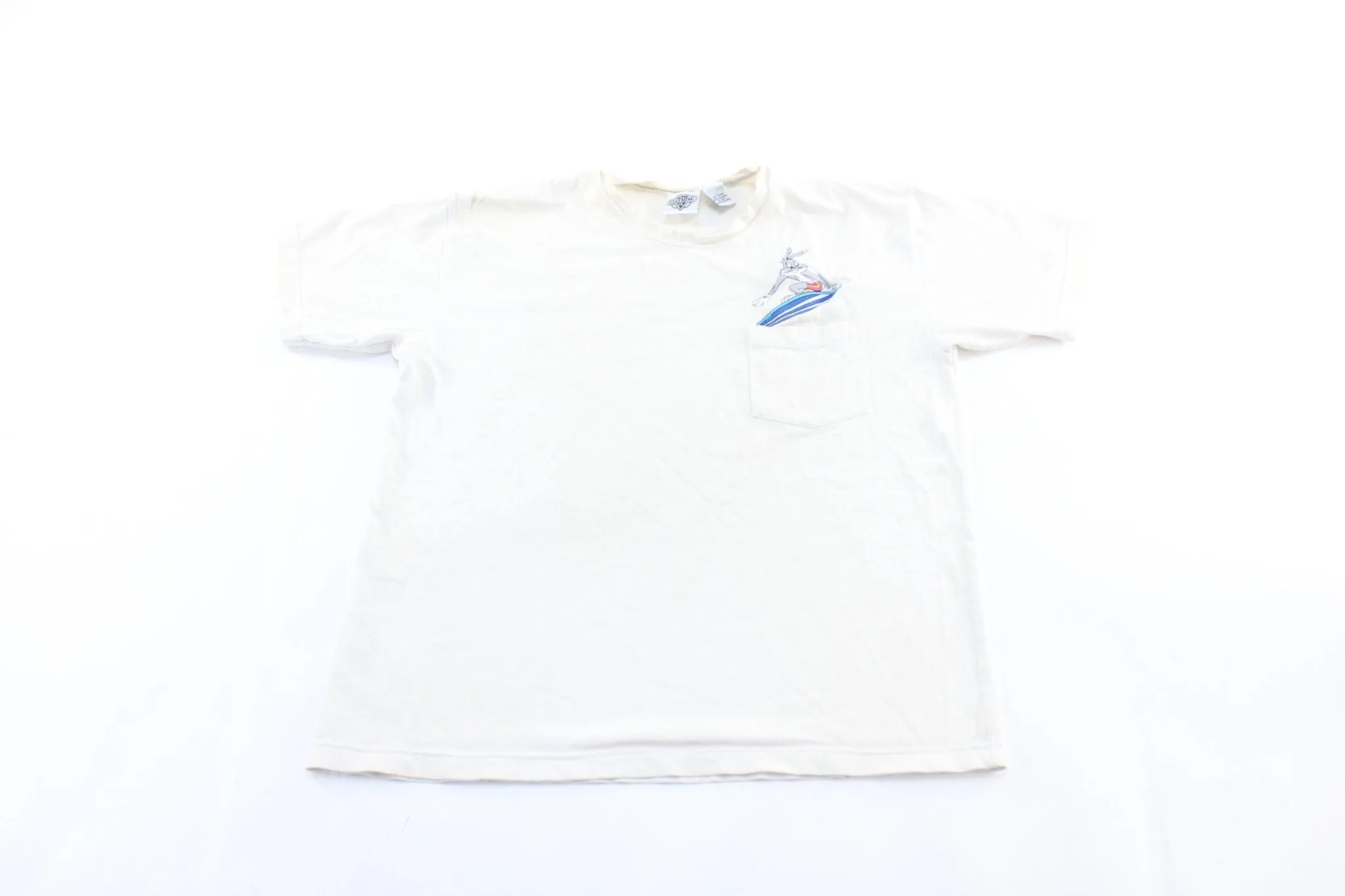 1995 Warner Bros Embroidered Bugs Bunny Surfing T-Shirt