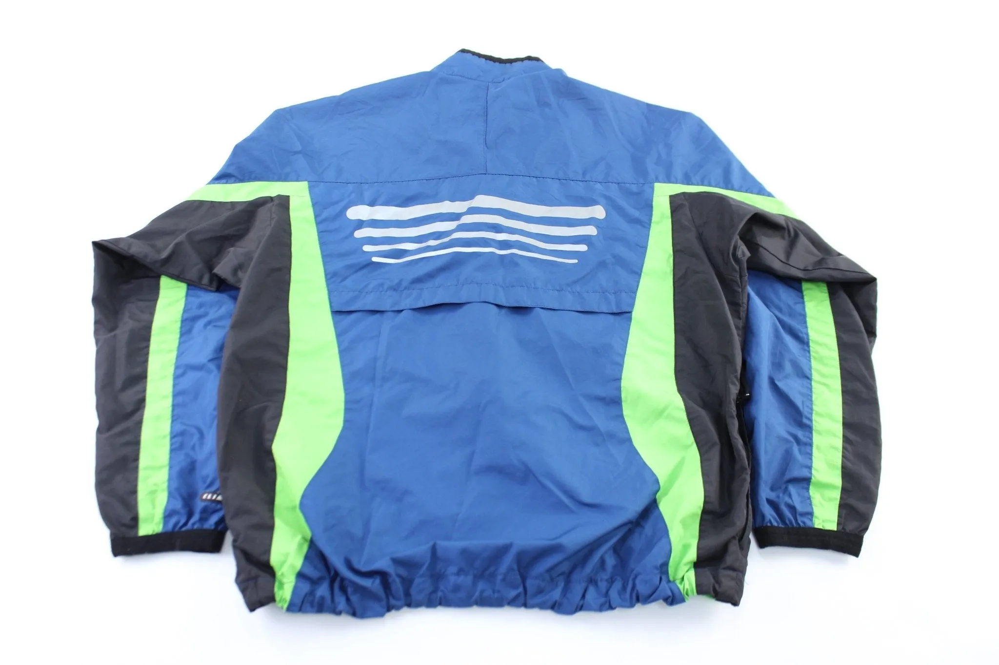 90's Nike Embroidered Logo Blue, Green, & Black Zip Up Jacket