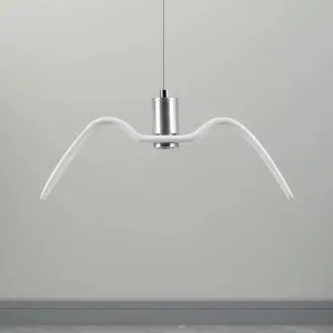 Alkalurops - Nautical Seagull Hanging Light: LED Pendant Lamp, White