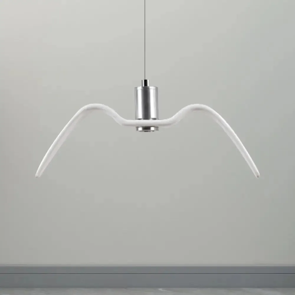 Alkalurops - Nautical Seagull Hanging Light: LED Pendant Lamp, White