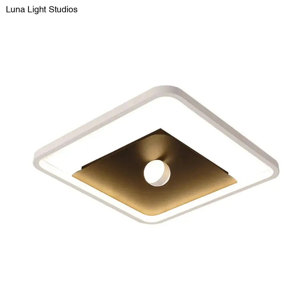 Contemporary LED Square Flush Mount Ceiling Light in Black and White