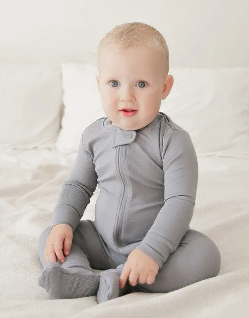 Grey Baby Footed Sleepers