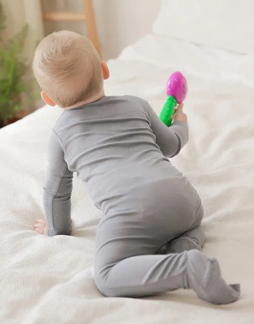 Grey Baby Footed Sleepers