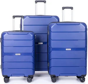 Hardside Spinner Luggage Set, 3-Piece, Blue