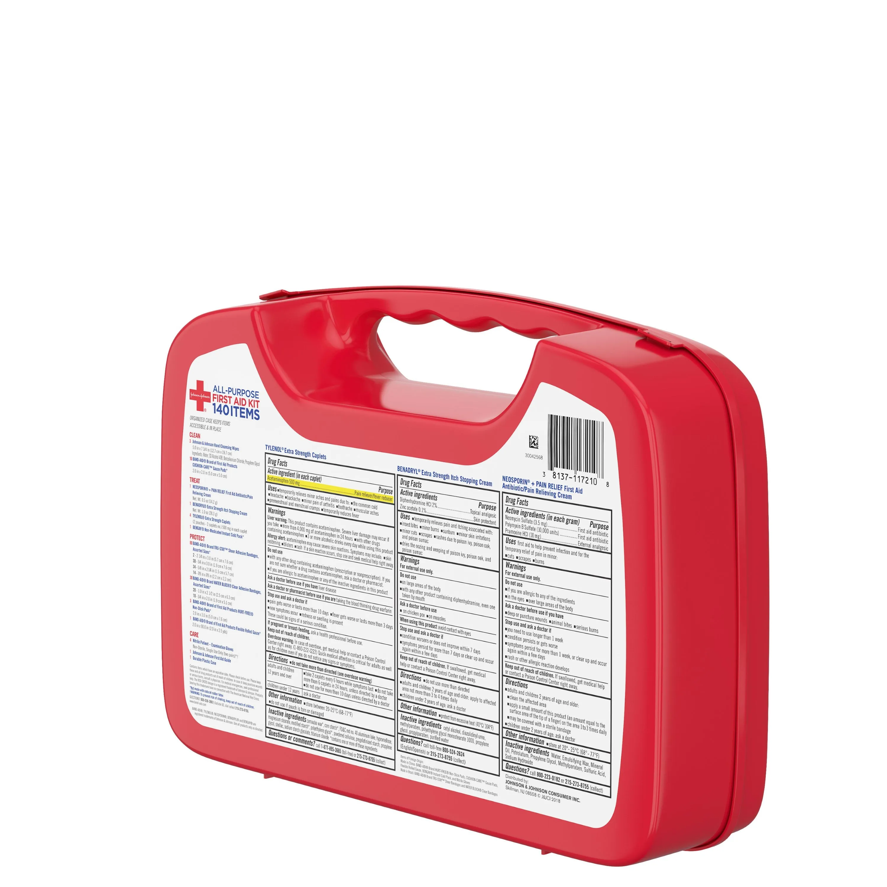 Johnson & Johnson All-Purpose Portable Compact First Aid Kit, 140 pc