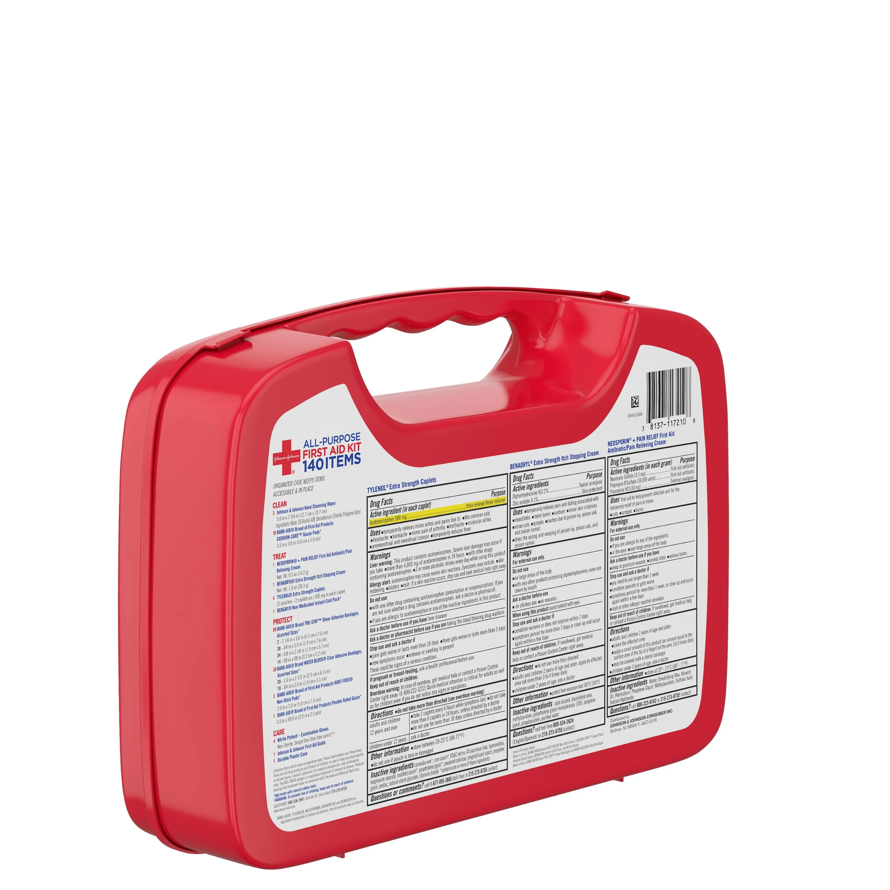 Johnson & Johnson All-Purpose Portable Compact First Aid Kit, 140 pc
