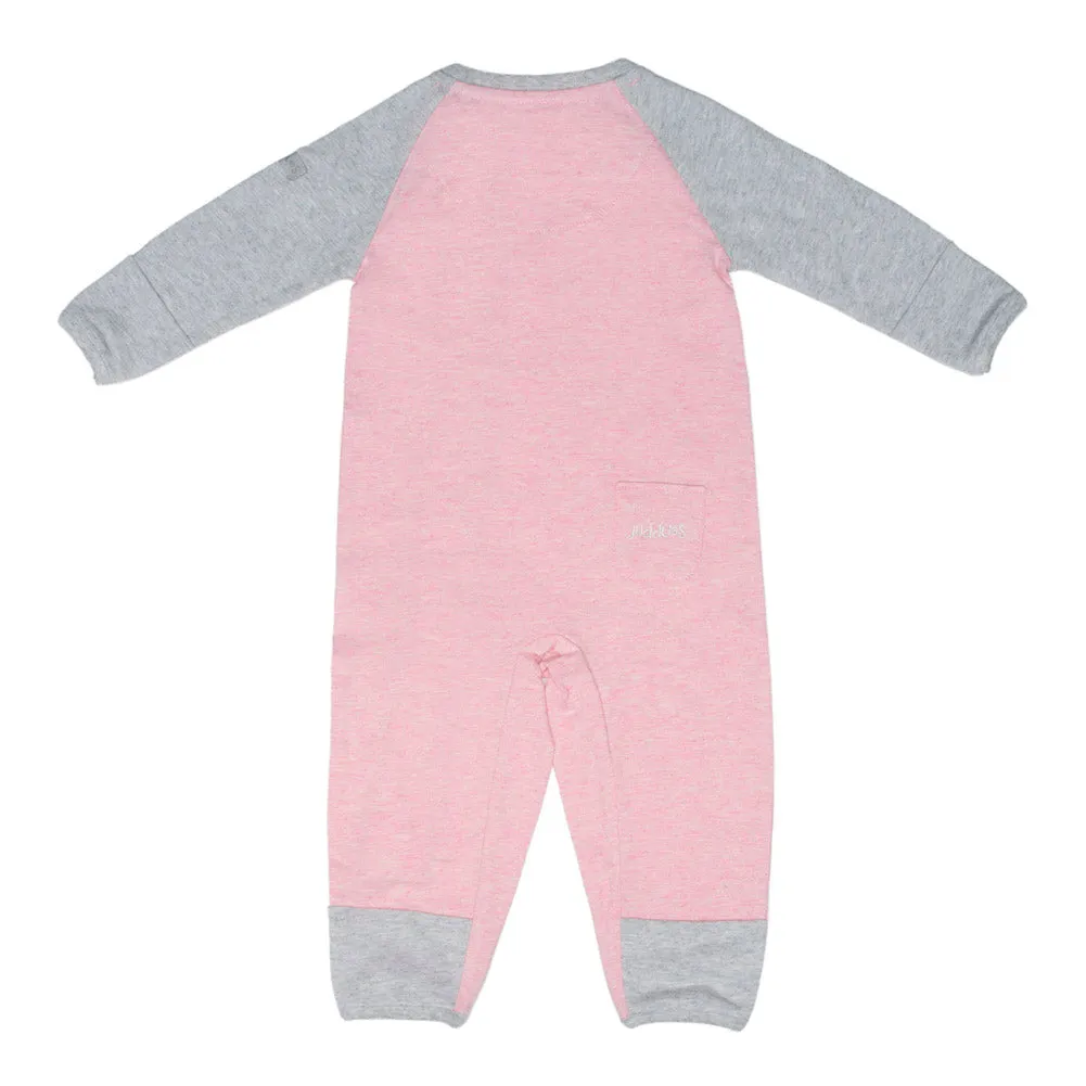 Juddlies Raglan Organic Playsuit - Dogwood Pink (NB)