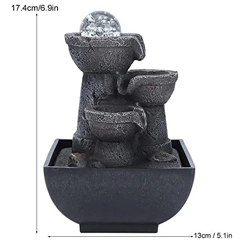 LED Tabletop Fountain, Resin Desktop Fountain Durable Beautiful Creative Medium for Landscape Decoration for Decorative Gift for Office for Home(Pink)
