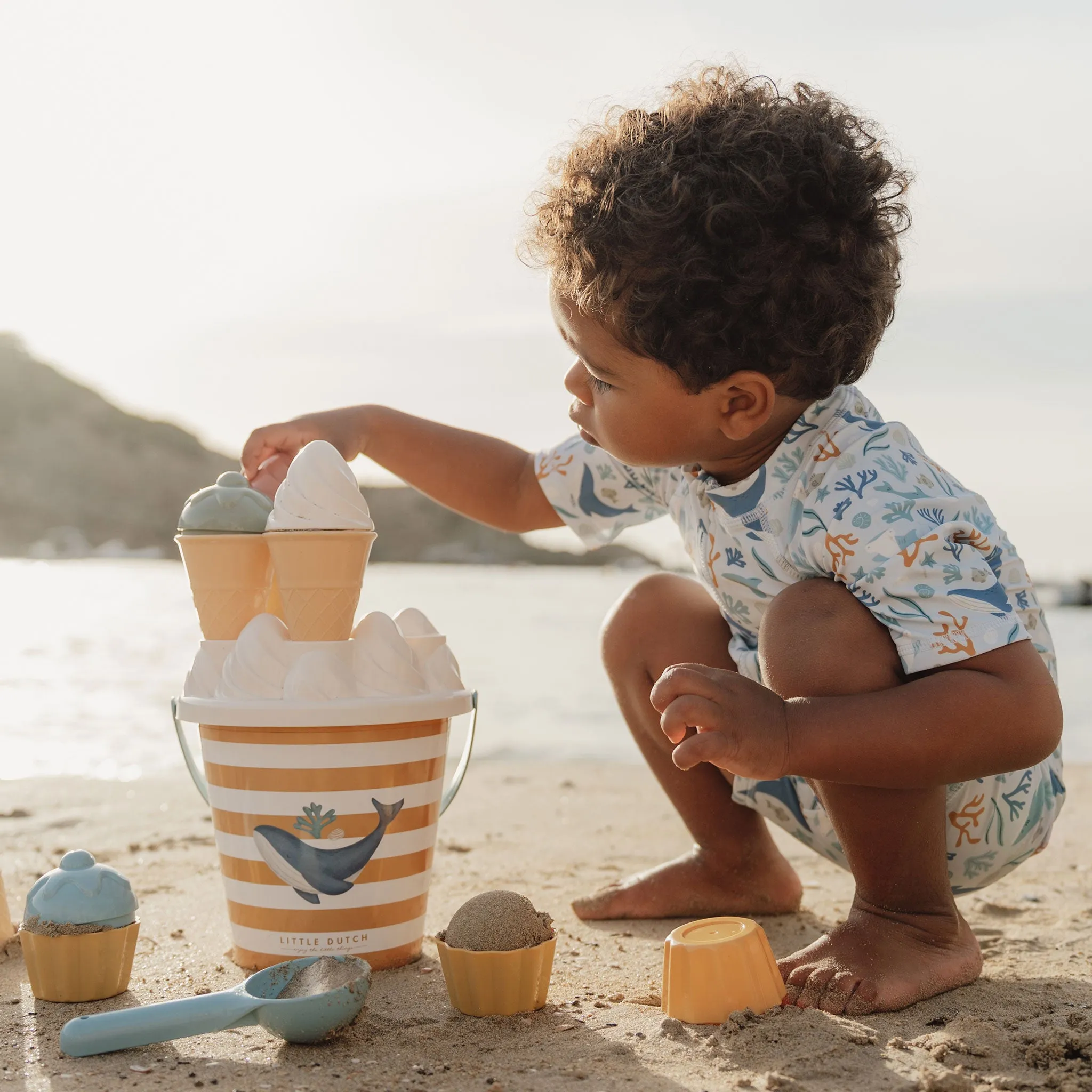 Little Dutch Short-Sleeve Swimsuit - Ocean Dreams Blue