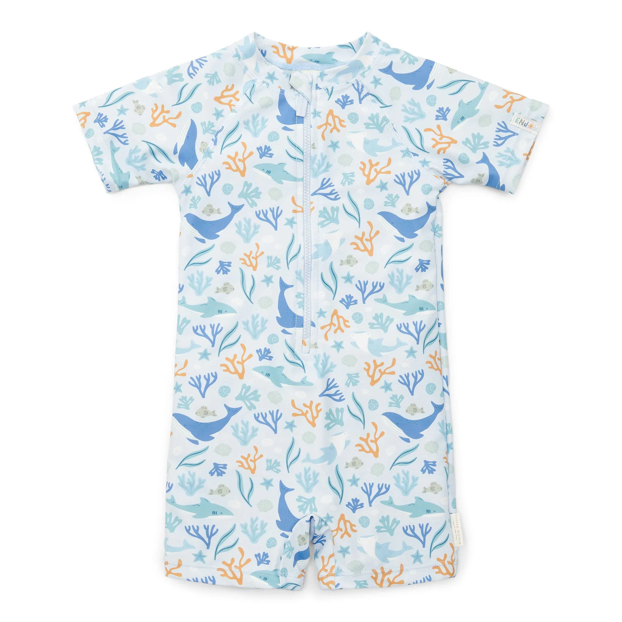 Little Dutch Short-Sleeve Swimsuit - Ocean Dreams Blue