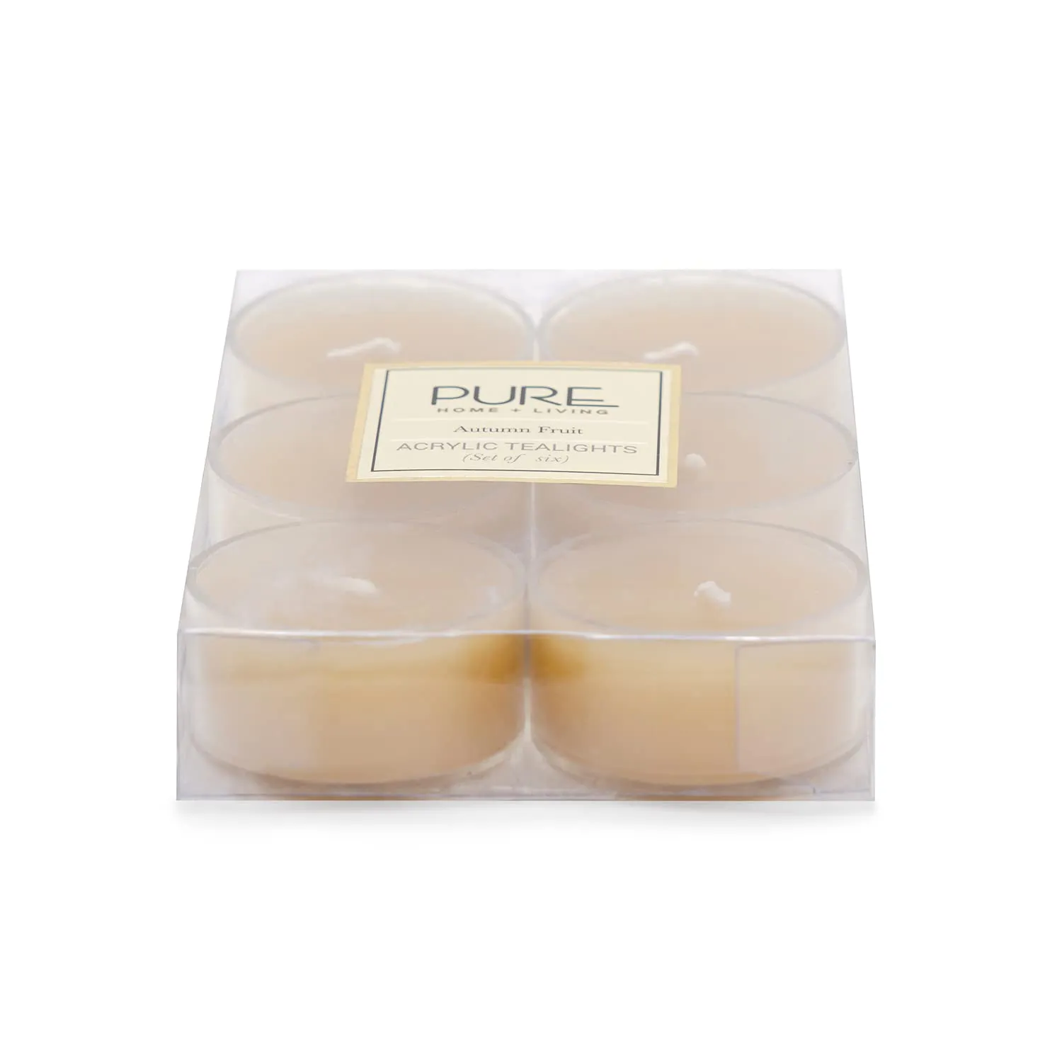 Pure Home and Living Set of 24 Beige Autumn Fruit 6 Tea Lights