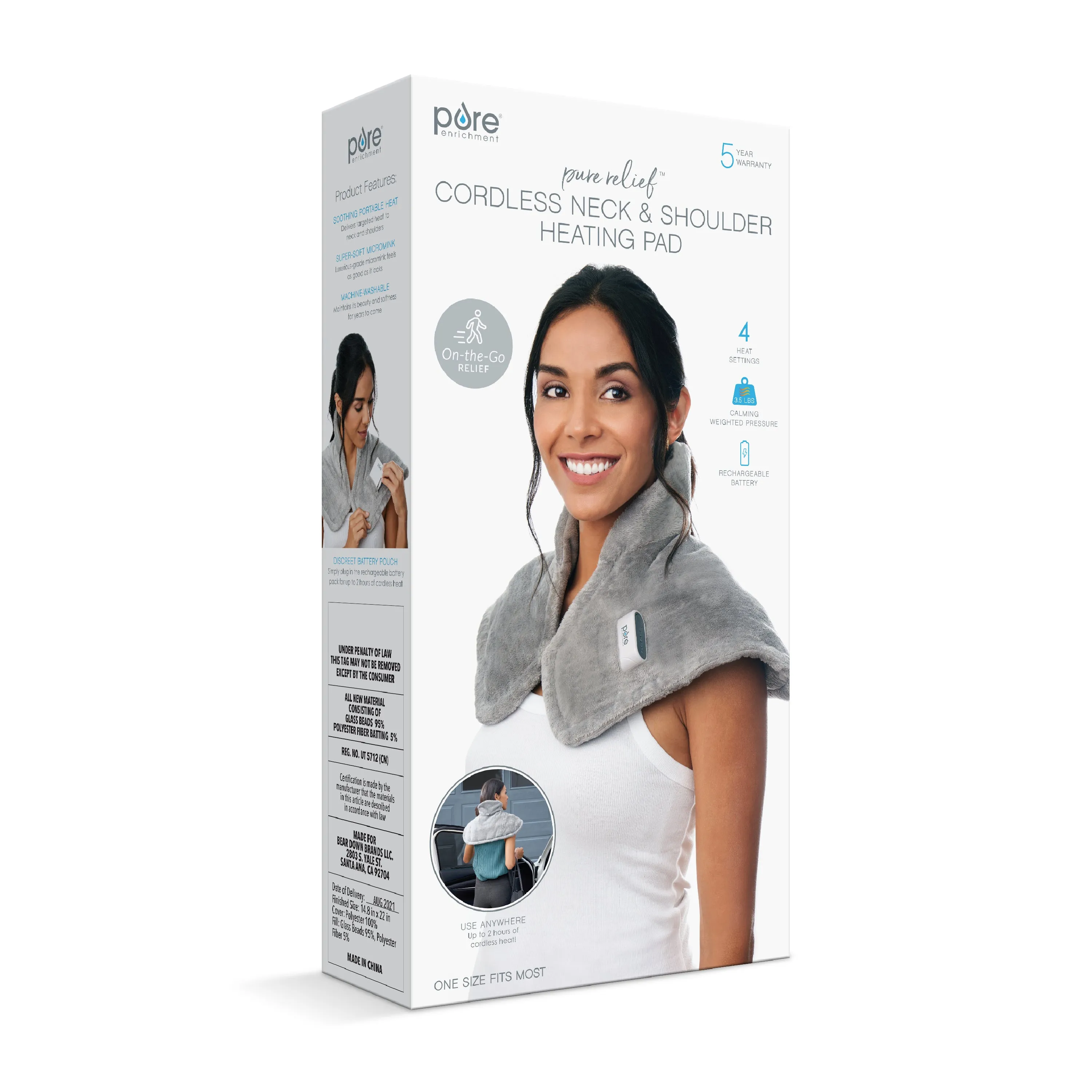 PureRelief Cordless Neck and Shoulder Heating Pad
