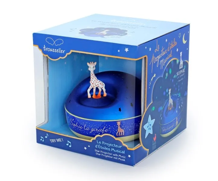 Trousselier Night Light Star Projector with Music- Sophie the Giraffe