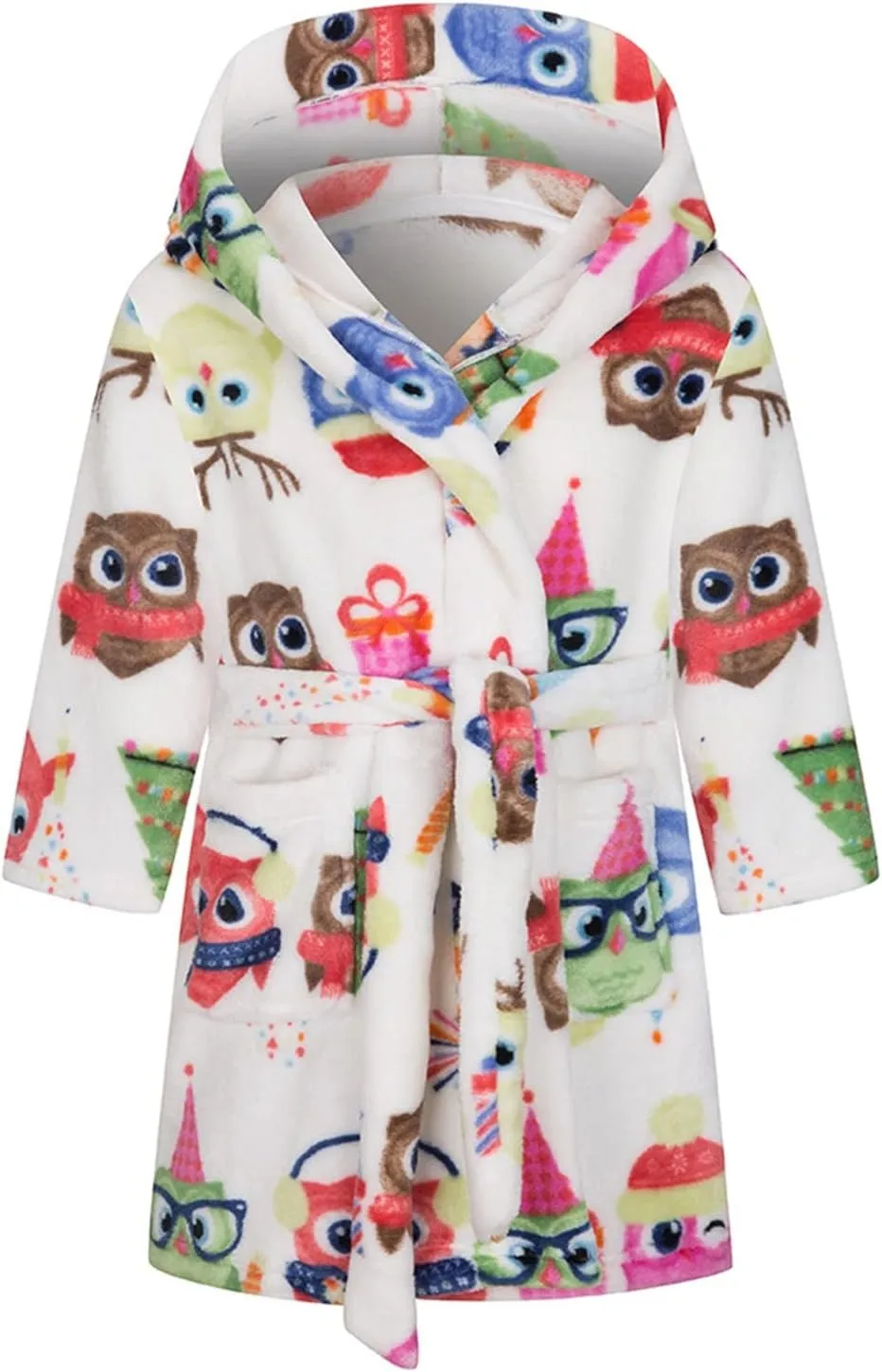 Unisex Baby Hooded Bathobe Kids Flannel ajamas Dressing Gown for Boys Girls Kids obes Toddler