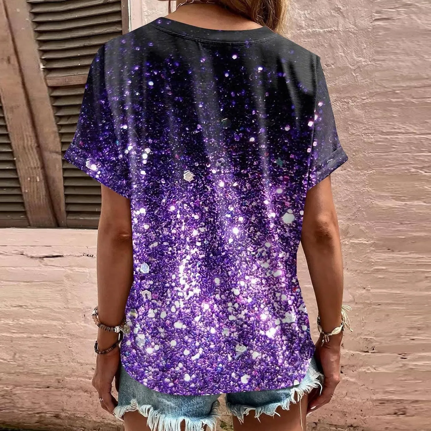 Womens 2024 Summer Tops Floral Short Sleeve V Neck Blouses for Women Dressy Casual Loose Vaction Button Shirts